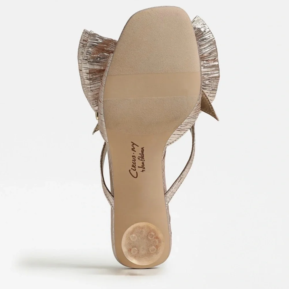 NEW IN BOX Circus by Sam Edelman Natalina Gold Kitten Heel Mule Size 10 M - Picture 4 of 10